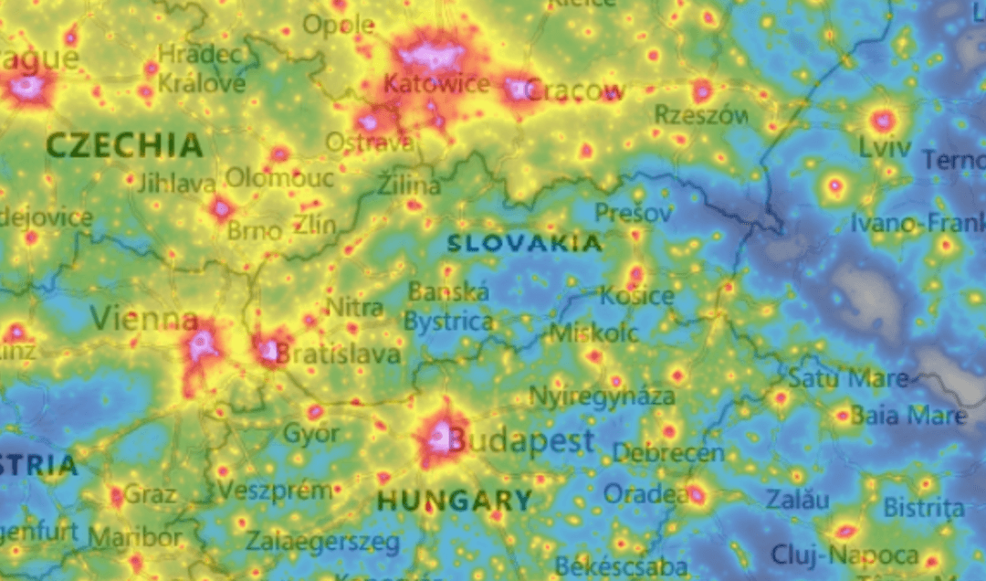 Mapa tmavej oblohy